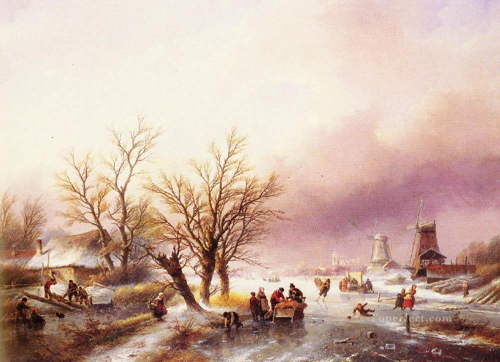 A snow Landscape Jan Jacob Coenraad Spohler Oil Paintings